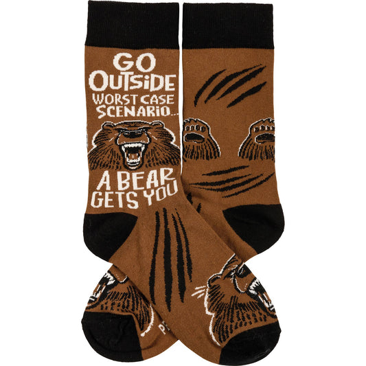 Go Outside Bear Socks