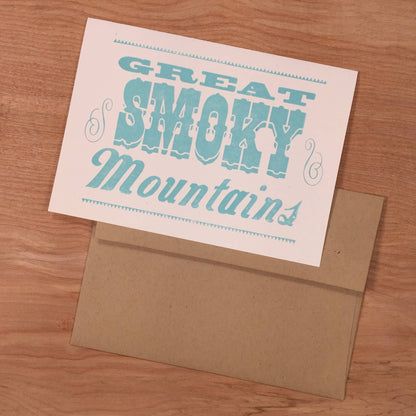 Great Smoky Mountains Letterpress Greeting Card