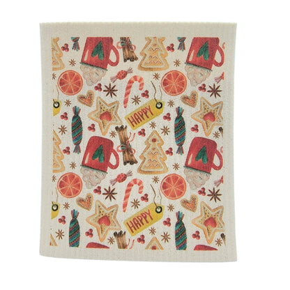 Christmas Cookies & Cocoa Swedish Dishcloth