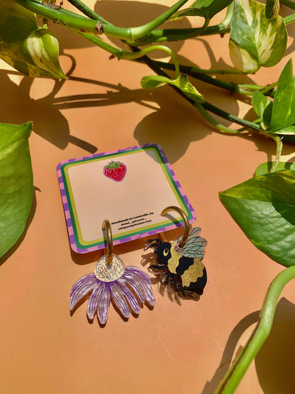 Bee and Flower Earrings