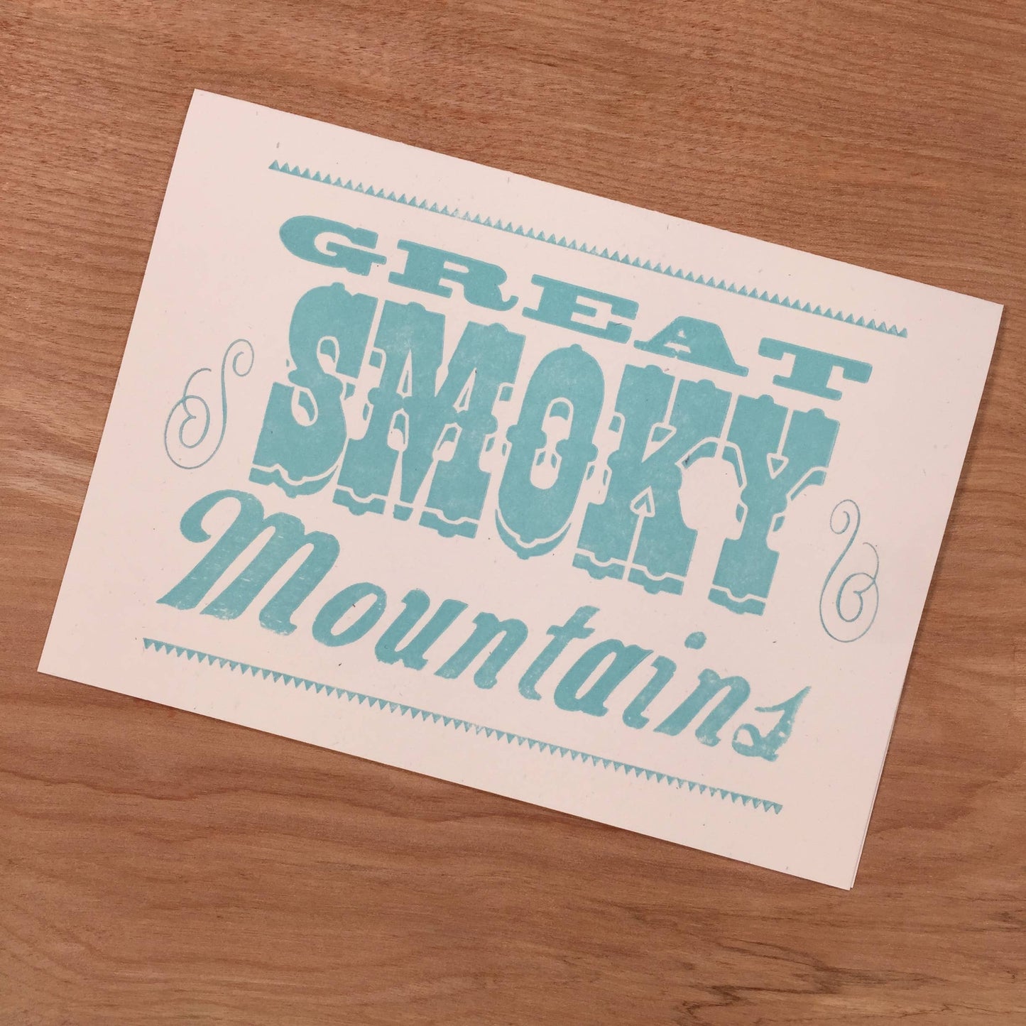 Great Smoky Mountains Letterpress Greeting Card