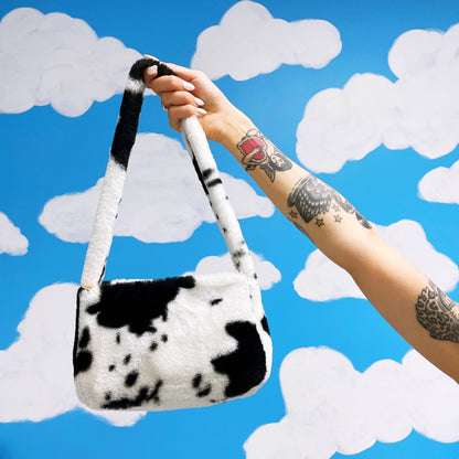 Faux Fur Cow Print Bag