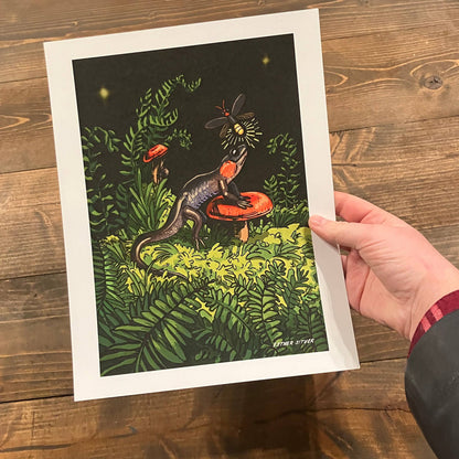 Salamander and Firefly 8.5x11 Art Print