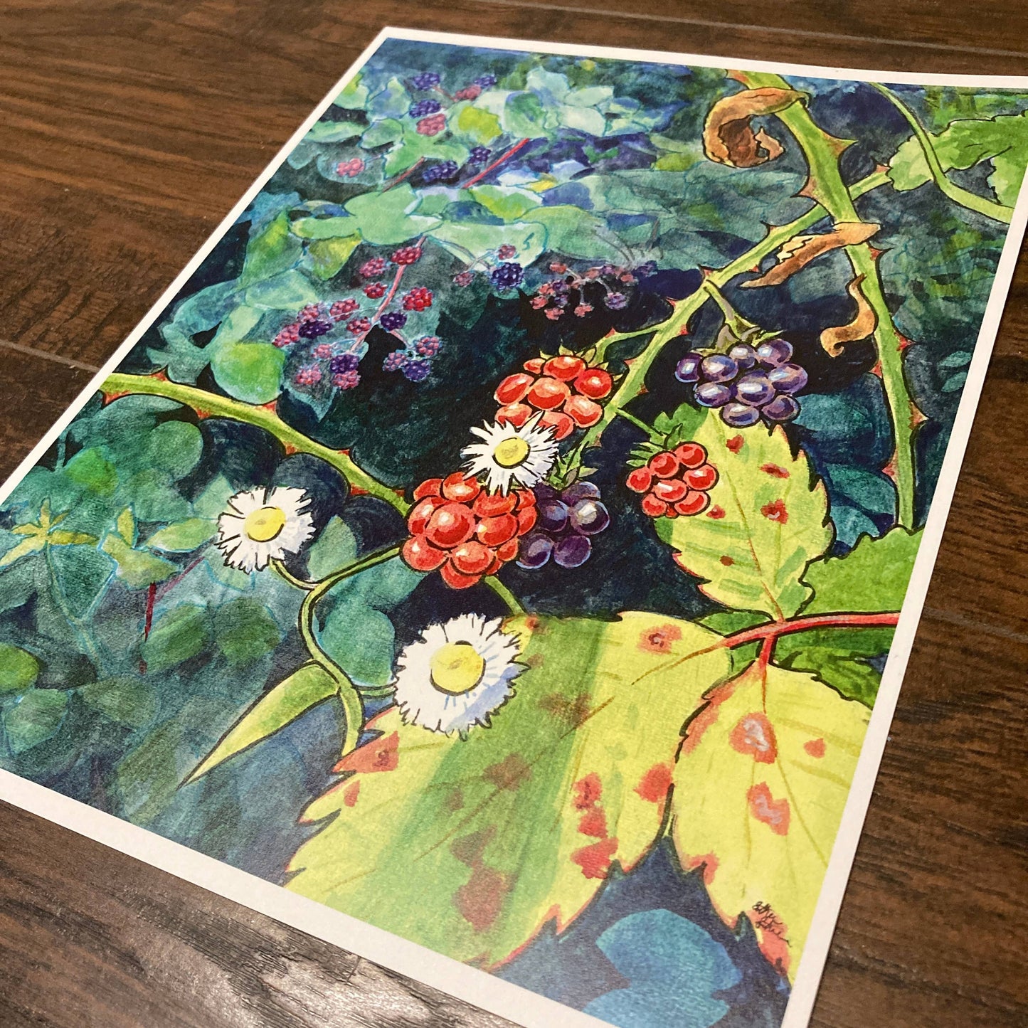 Wild Blackberry Bramble 8.5x11 Art Print