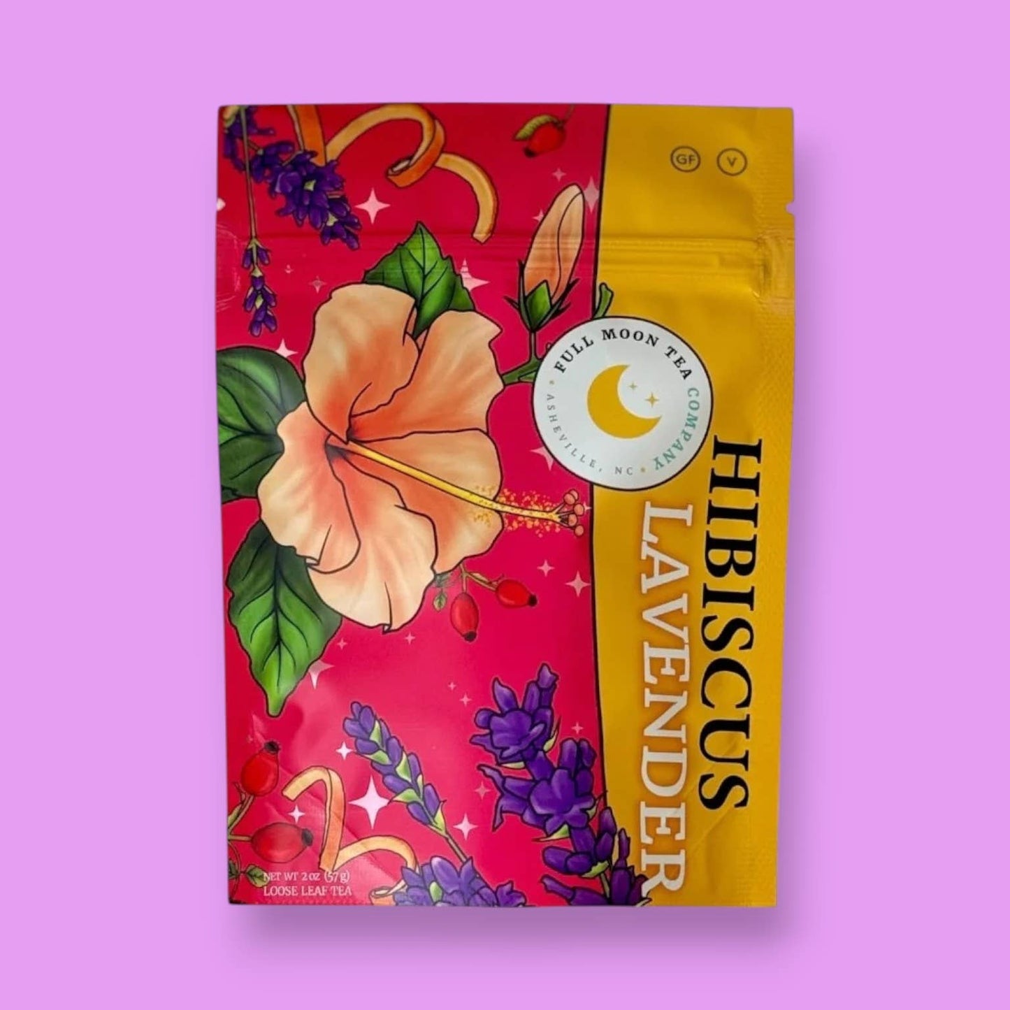 Hibiscus Lavender Herbal Loose Leaf Decaf Tea