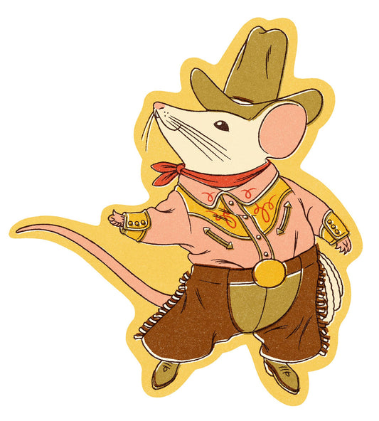 Cowboy Mouse Sticker