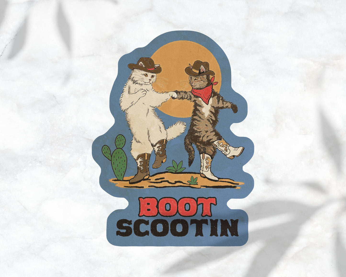 Boot Scootin Kitties Sticker