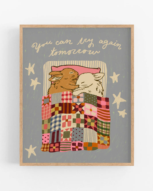 Sleepy Bunny 8x10 Art Print