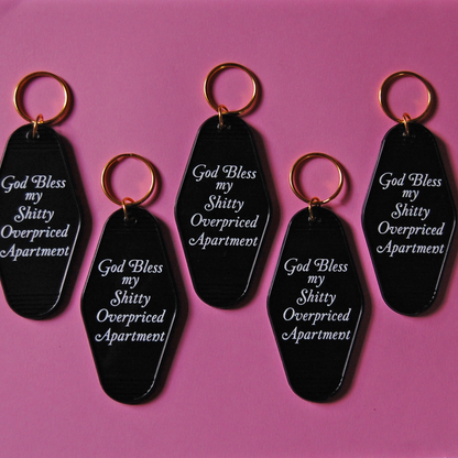 God Bless Shitty Apartments Keychain