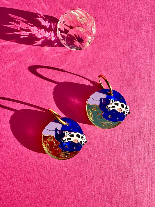 Cow Over the Moon Earrings