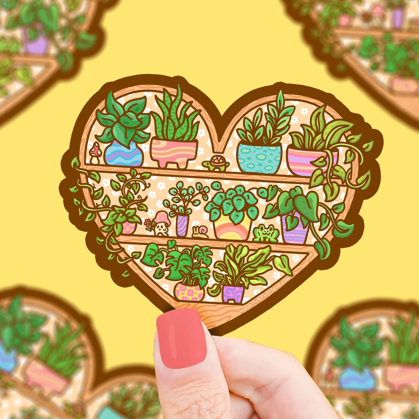 Heart Plant Shelf Sticker