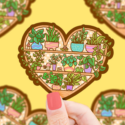Heart Plant Shelf Sticker