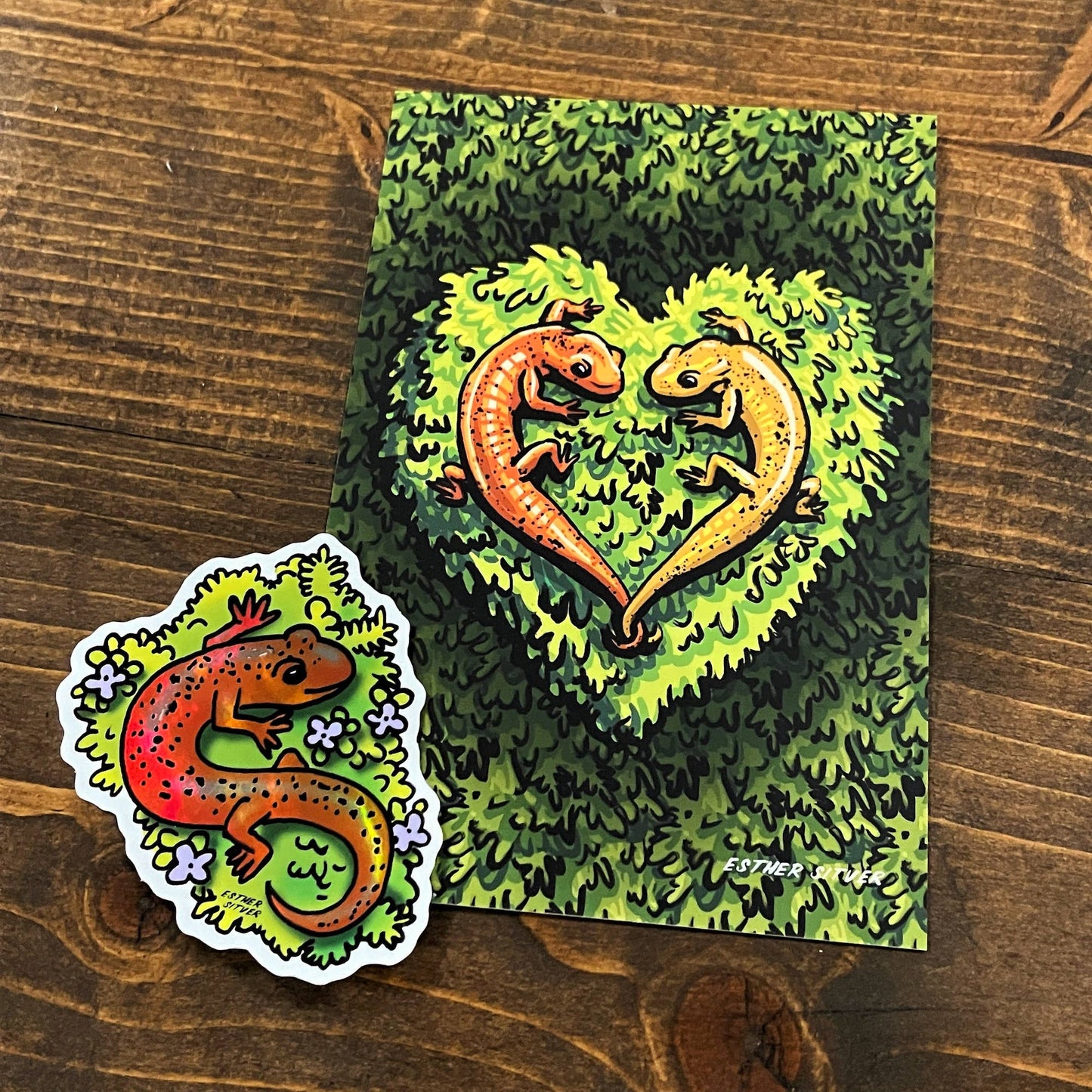 Salamanders in Love Postcard