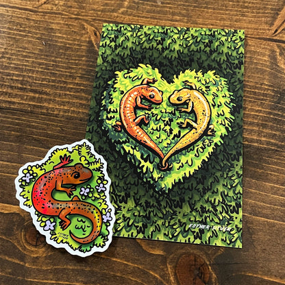 Salamanders in Love Postcard