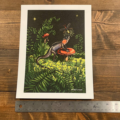 Salamander and Firefly 8.5x11 Art Print