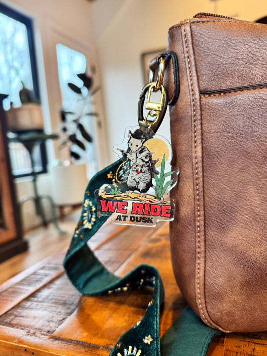 Opossum Cowboy Keychain