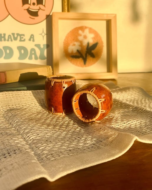 Tamarind Barrel Clay Napkin Rings