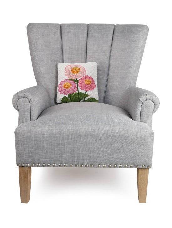 Wool Hook Zinnia Pillow