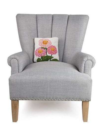 Wool Hook Zinnia Pillow