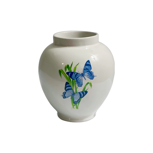 Blue Butterfly Vase Vintage