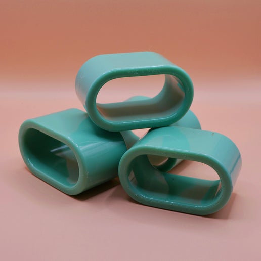 Aqua Oval Napkin Rings Vintage