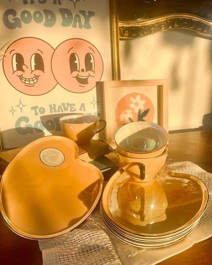 Lusterware Iridescent Cups & Plates Vintage