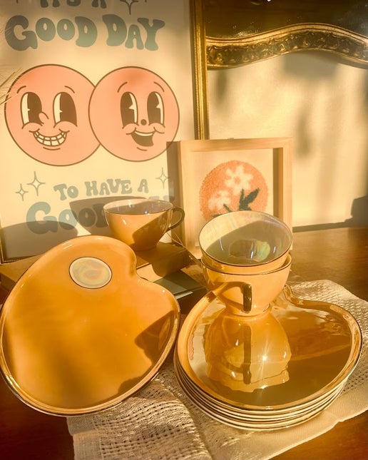 Lusterware Iridescent Cups & Plates Vintage