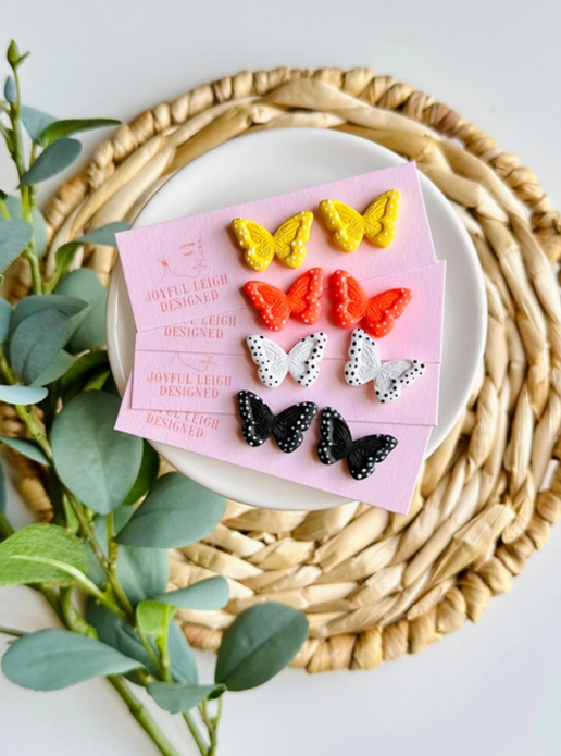 Handmade Clay Butterfly Studs